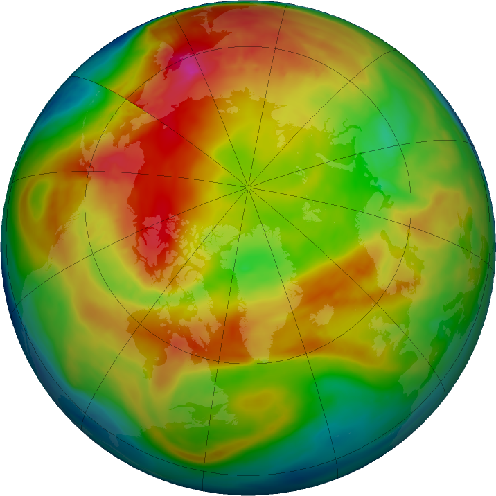 Arctic ozone map for 30 January 2021